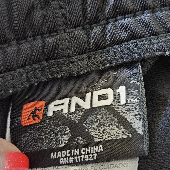 And1 Mens Pants with Drawstring Size 2XLColor Black with Heather Gray Stripes - Picture 6 of 10